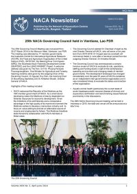 NACA Newsletter, Volume XXIX, No. 2, April-June 2014