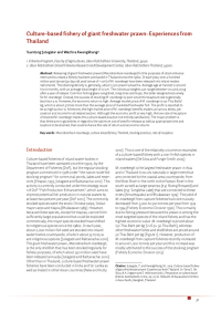 Culture-based fishery of giant freshwater prawn: Experiences from Thailand