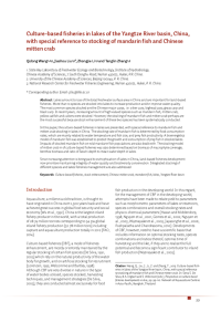 Culture-based fisheries in lakes of the Yangtze River basin, China, with special reference to stocking of mandarin fish and Chinese mitten crab