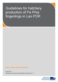 Guidelines for hatchery production of Pa Phia fingerlings in Lao PDR