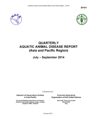 Quarterly Aquatic Animal Disease Report, July-September 2014