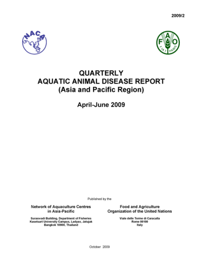 Quarterly Aquatic Animal Disease Report, April-June 2009