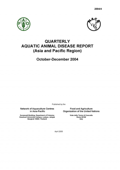 Quarterly Aquatic Animal Disease Report, October-December 2004