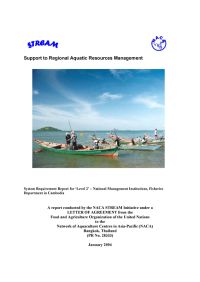 System requirements report for 'level 2' - national management institutions, Fisheries Department in Cambodia