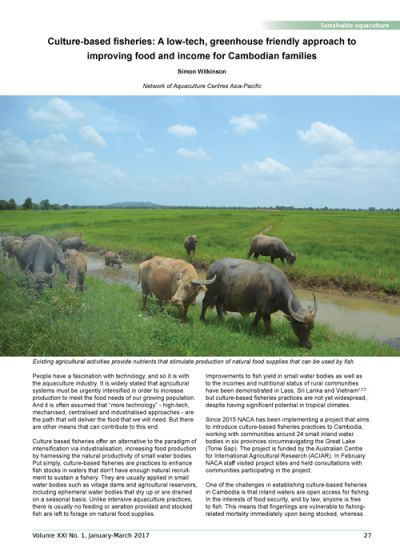 Aquaculture Asia Magazine, Volume 21(1): 27-29