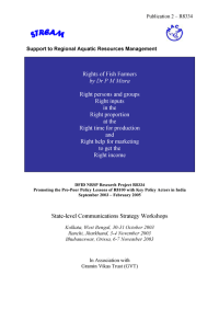 State-level communications strategy workshops: West Bengal, Jharkhand and Orissa, 2003