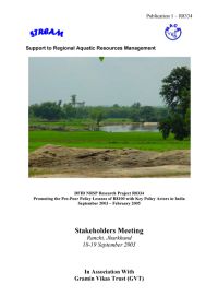 Stakeholders meeting: Promoting the pro-poor policy lessons of R8100 with key policy actors in India, 18-19 September 2003