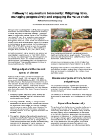 Pathway to aquaculture biosecurity: Mitigating risks, managing progressively and engaging the value chain