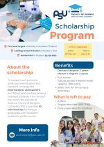 Full-degree scholarships and research internship grants from Prince of Songkla University, Thailand