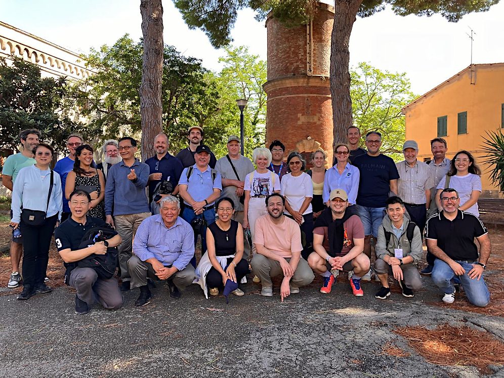 Participants at the site of the former Tarquinia Salt Works, Italy, now a nature reserve and science centre.