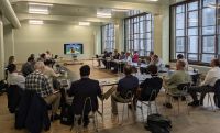 IAAC Members' Meeting with online dicussion panels. On screen: Khun Banchong Nissagavanich, shrimp hatchery operator and Artemia biomass farmer.
