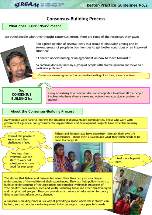 Consensus Building Chart Better practice guidelines: Consensus-building process