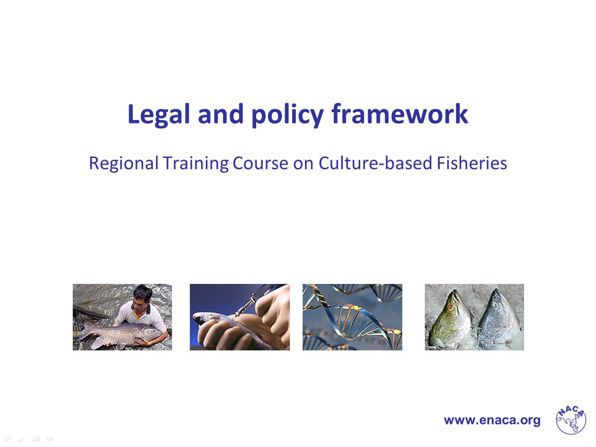 Legal And Policy Framework For Culture-based Fisheries Development