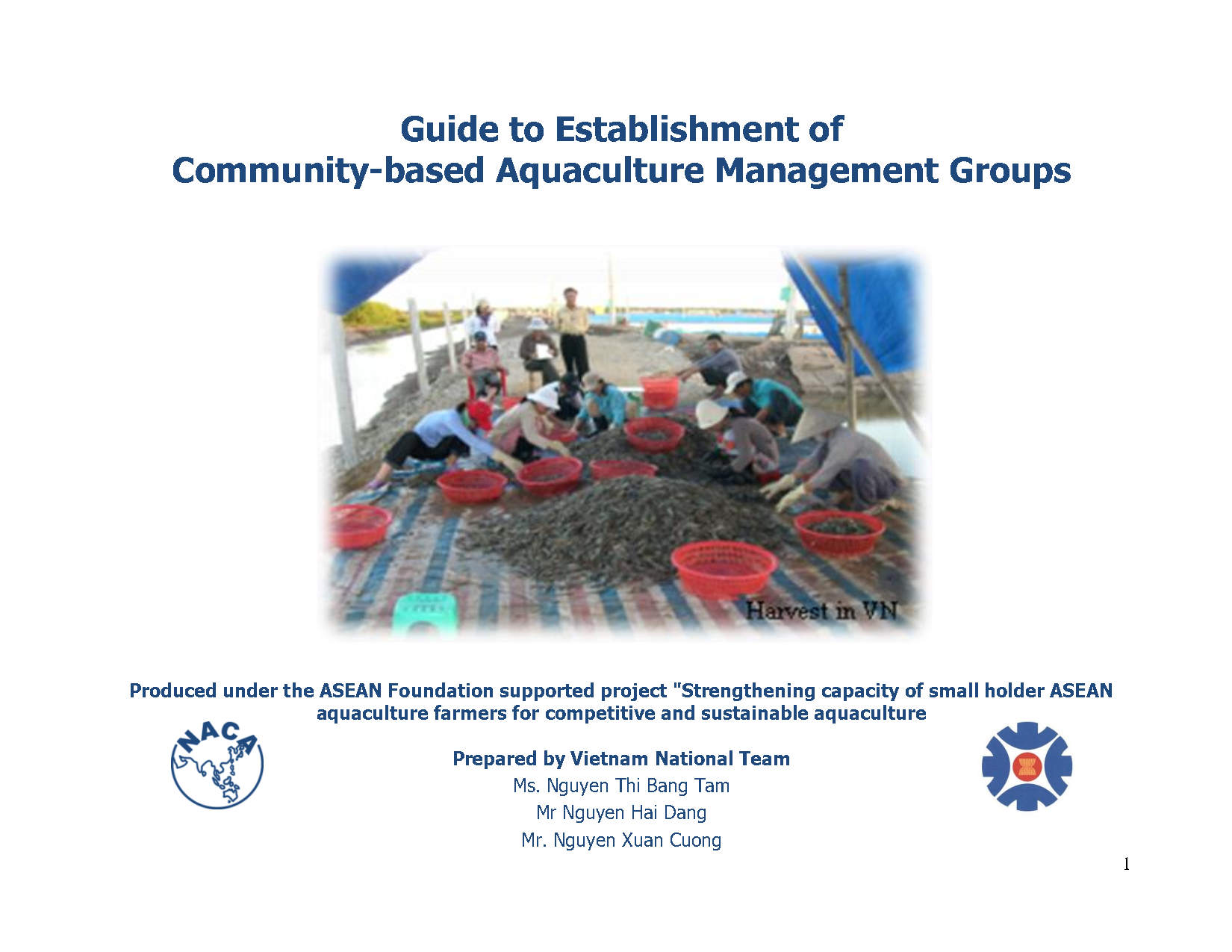 Guide to establishment of community-based aquaculture management groups